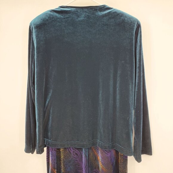 Vintage Popovitch Studio Velvet Peacock Whimsigoth Witchy Core Dress Set Small - Picture 12 of 12